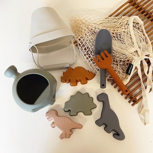 지아지조 실리콘 모래놀이 목욕장난감 소꿉놀이 세트 (네트백 증정), 1세트, 0.98g, 다이노