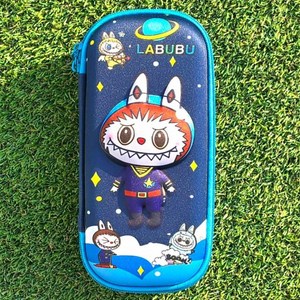 라부부 하드케이스 입체 필통 대용량, 블루, 1개