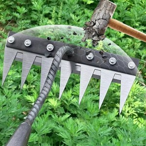 탈부착가능한 농업용 다기능 쇠갈퀴 제초 및 개황 밭 고르기 잡초 베기, 8인치, 1개