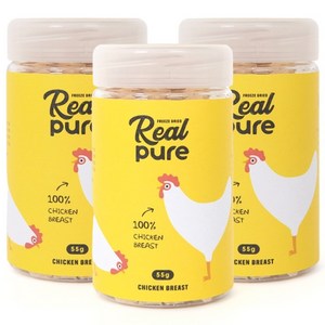 리얼퓨어FD 동결건조 고양이 간식 큐브 55g, 닭가슴살, 3개