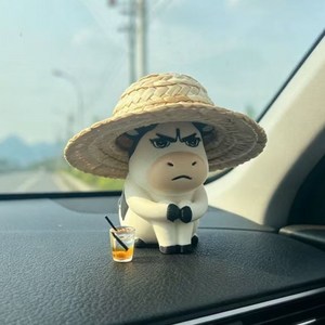 salimm 귀여운 우울한 소 책상 장식 차량용 피규어, 1개, 혼합색상