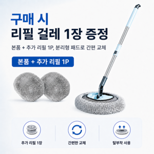 Axylon 세차 밀대 걸레 길이 조절 가능 다기능 밀대 1.5M, 1개, 파란색