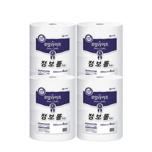 [로얄라이프] 보들보들 천연펄프 점보롤 2겹 300m 16롤, 1박스