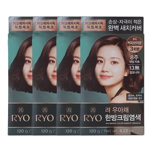 려 우아채 멋내기 새치크림, 6C커피브라운, 4개