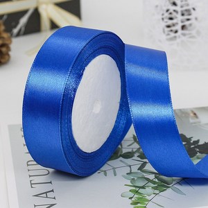 기본 새틴 공단 리본끈 25mm, 40# 코발트블루, 1개, 22m