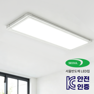 WHAREIDI 서울 LED칩 슬림 엣지 평판등 면조명 플리커프리 1285 x 320mm 50W, 주광색