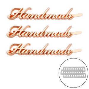 바이유즈 handmade 금속라벨 핸드메이드라벨, 1개, 로즈골드3p