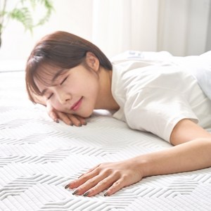 장수돌침대 듀라론 냉감매트 냉감패드 여름 침대패드, 화이트블루
