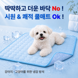 포이시앙 강아지 쿨매트 방석 냉감, 블루, 1개