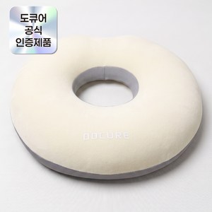 도큐어 메모리폼 기능성 원형 도넛방석, 아이보리, 1개