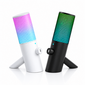 포렙 USB RGB 콘덴서 방송용 게이밍 PC 스탠드 마이크, 블랙, OU200