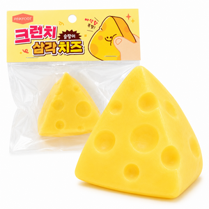 크런치 삼각 치즈 슬랑이 말랑이 장난감 ASMR, 치즈색, 55g, 1개