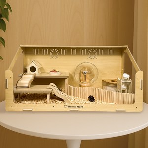 햄찌무드 원목 햄스터집 케이지 급수기, 1개, 대형 60cm 세트