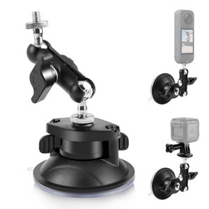 PULUZ 1/4 나사 차량용 액션캠 흡착식 거치대, 1개, GoPro, Insta360, DJI에 적합