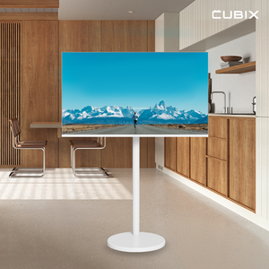 삼탠바이미 거치대 퍼스트 이동식 TV 스탠드 무빙큐빅스 중소바이미 삼텐바이미 티비거치대, 블랙, 1개