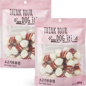 띵크유어도그티 강아지 딩고껌 소형 15P, 소고기, 240g, 2개