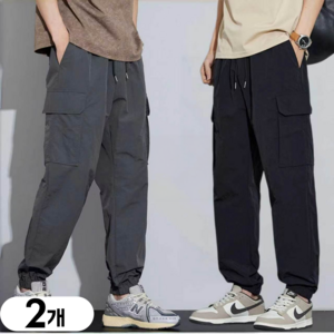 1+1 남자 가을바지 스트레이트 와이드 레그 멀티 포켓 데일리 남자 작업복바지 골드박스 특가
