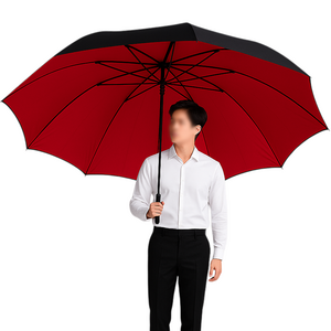 믿추 튼튼한 대형 장우산 자외선 차단, 블랙레드, 1개