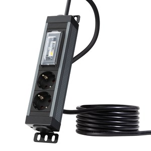 파워존 유커먼 4000W 고용량 알루미늄 2구 멀티탭 누전차단 서버탭, 3m, 누전차단 2구 스페이스 그레이, 1개