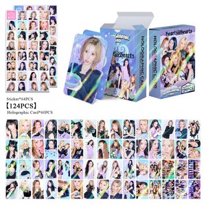 하츠투하츠 Hearts2Hearts 홀로그램 포토카드 124장 홀로그램 포카 60장 스티커 64장 레몬탱 루드, 124개, ICONIC HEART(아이코닉 하트)