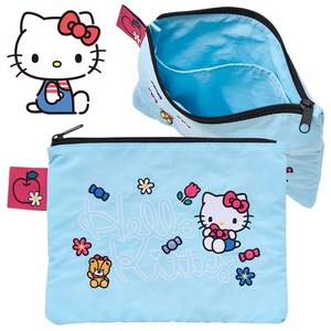 Hello Kitty 헬로키티 자수 휴대용 여행용 메이크업 다용도 정리 파우치백