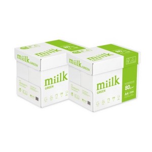 miilk 그린 복사용지 80g, A4, 5000개