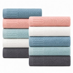 Ahomeone 먼지없는 호텔 수건 40수 코마사 부드러운 수건 10장 세면타월, 10개, 혼합