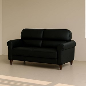 슈톨렌 2인 인테리어 가죽 소파 4colors, 블랙