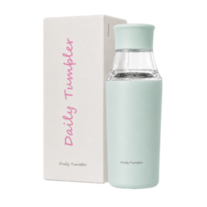MOOA 스테인리스 보온보냉 텀블러 트라이탄 티백 물병, 1개, 350ml, 소프트 민트