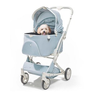 PETTENA MILOU 강아지 유모차 원터치 폴딩 분리형 밀루 스카이 블루, pale cerulean, 1개