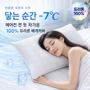 앤소르 100% 정품 여름 듀라론 냉감 베개커버