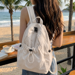 스너고 초경량 나일론 데일리 등산 방수 가방, 아이보리