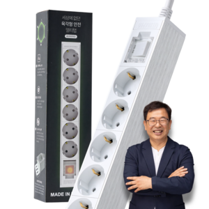알루바프로 과부하차단 고용량멀티탭 알루미늄 서버탭 6구 디에스이 휴먼스토리, 실버, 1개, 1.5m