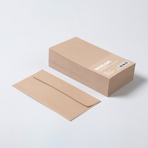 PaperPhant 빈티지 클래식 도톰한(120g) 크라프트 가로형 봉투(173x89mm) 내추럴, 1팩, 100매입