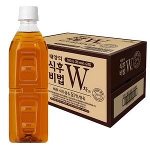 태양의식후비법W차 무라벨, 500ml, 24개