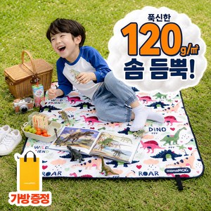 마마픽스 휴대용 1인용 미니 피크닉 돗자리 매트, 돗자리100x100cm_다이노