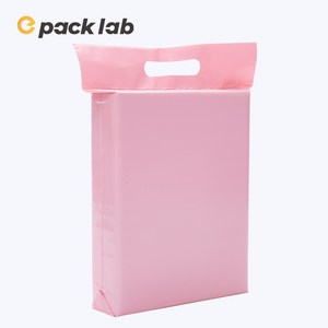 epacklab 핑크 손잡이 택배봉투 0.07T 두꺼운 LDPE 접착식 방수 의류 쇼핑몰 포장봉투, 100개