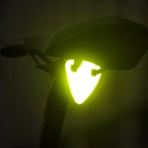 삼각 후방 경고 라이트 자전거 안장등, 1개, 그린