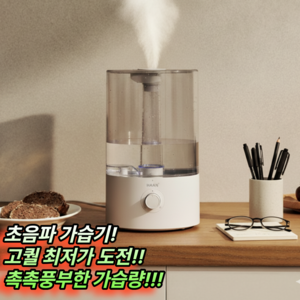 한경희생활과학 저소음 무드등 초음파 가습기, HA-HD800M, 화이트