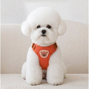 강아지 하네스 소형견 조끼형 가슴줄 산책 목줄 고리 조끼 Y06, 1개, 오렌지