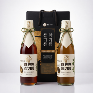 [들녘] 더 진한 참기름350ml+ 들기름 350ml 프리미엄 선물세트, 1세트 골드박스 특가