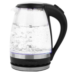 원터치 무선 유리 전기주전자 대용량 1.5리터, 유리전기주전자