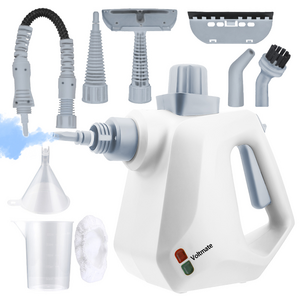 Voltmate 다용도 고온 고압 핸디 스팀청소기 더 다양한 부속 고압 고온 분사 스팀 침대 소파 세척 청소기, 화이트, 1개