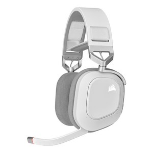 커세어 RGB WIRELESS 게이밍 헤드셋, HS80, WHITE