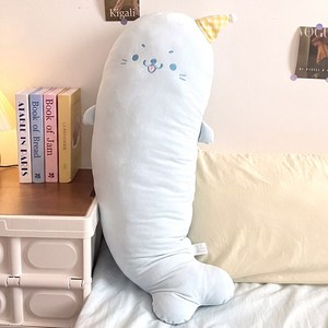 BluHaven 귀여운 물범 바디필로우 인형 애착인형 숙면 바디필로우, 블루