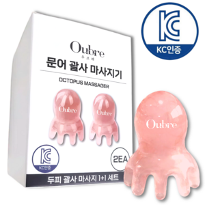 우브레 문어 괄사 두피 KC인증 1+1, 핑크, 1개