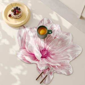 규조토 식기건조 매트 주방 드라잉 매트 꽃 모양 흡수흡유 2p 40*50cm, 1개, 핑크색, 1단