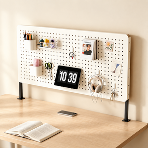 SPEEDBOX 책상 정리 타공판 선반 철제 수납 공간활용 홈오피스 80*40cm, 크림 스탠드형-80*40cm, 1개