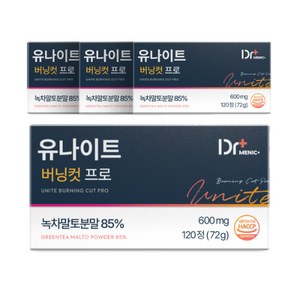 닥터메닉 유나이트 버닝컷 프로 녹차말토분말 85%, 4개, 120정