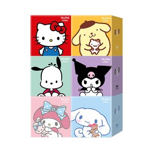 ITC 산리오 캐릭터즈 천연펄프 미니 각티슈 2겹, 230매, 6개